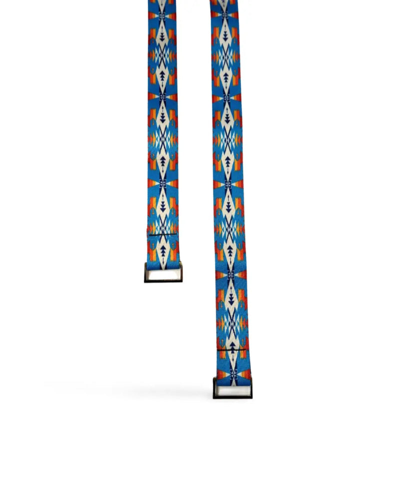 Premium Metal Buckle Yoga Strap with Pendleton Tucson Turquoise Design - Durable Stretching Belt for Yoga, Pilates & Fitness Training - Perfect for Home Workouts, Studio Sessions & Travel Accessories