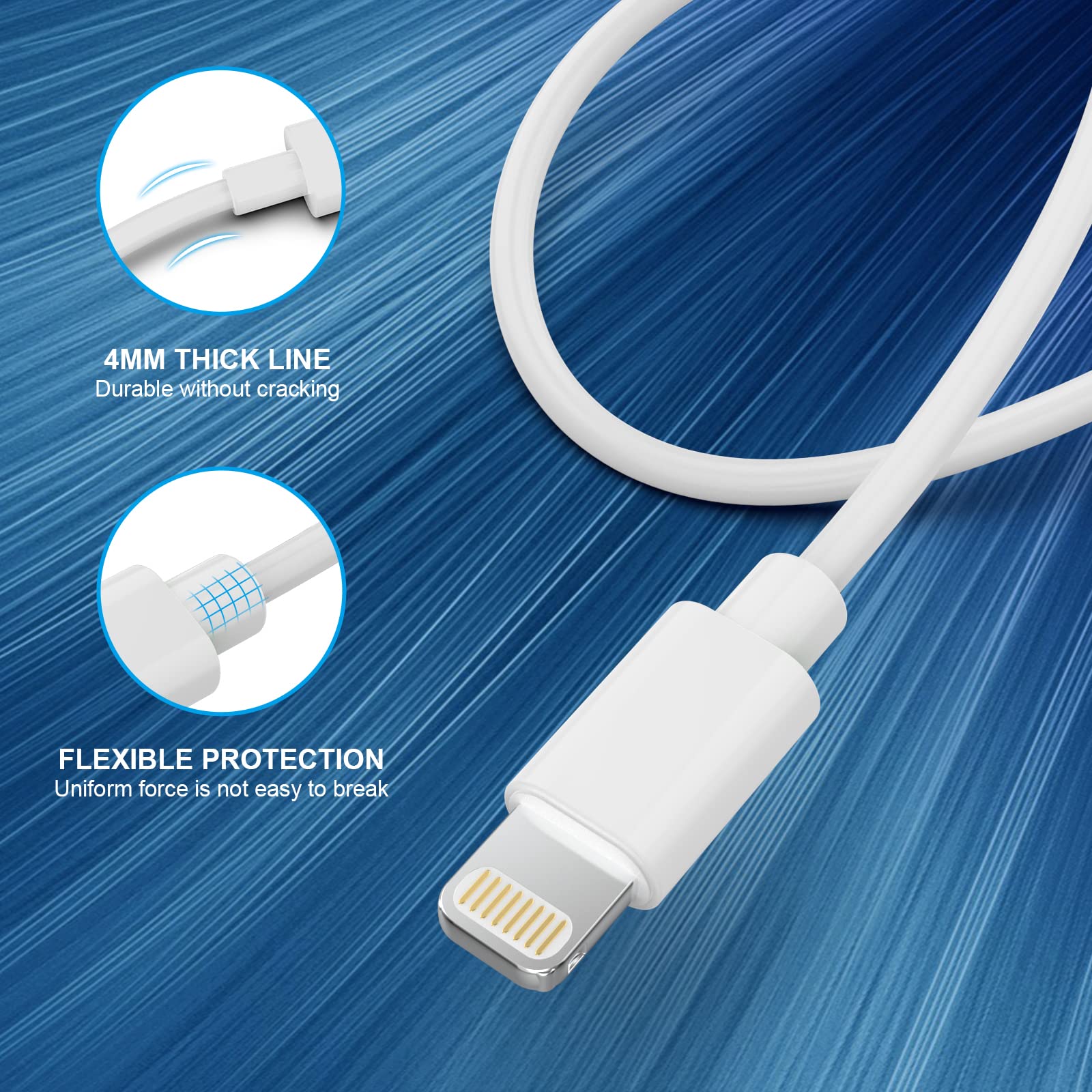 MFi Certified 20W Fast Charger for iPhone 14/13/12/11 Pro Max/X/XR - 2 Pack USB C to Lightning Cable with 6FT Long Cord & USB C Plug - Quick Charge for Home, Office & Travel