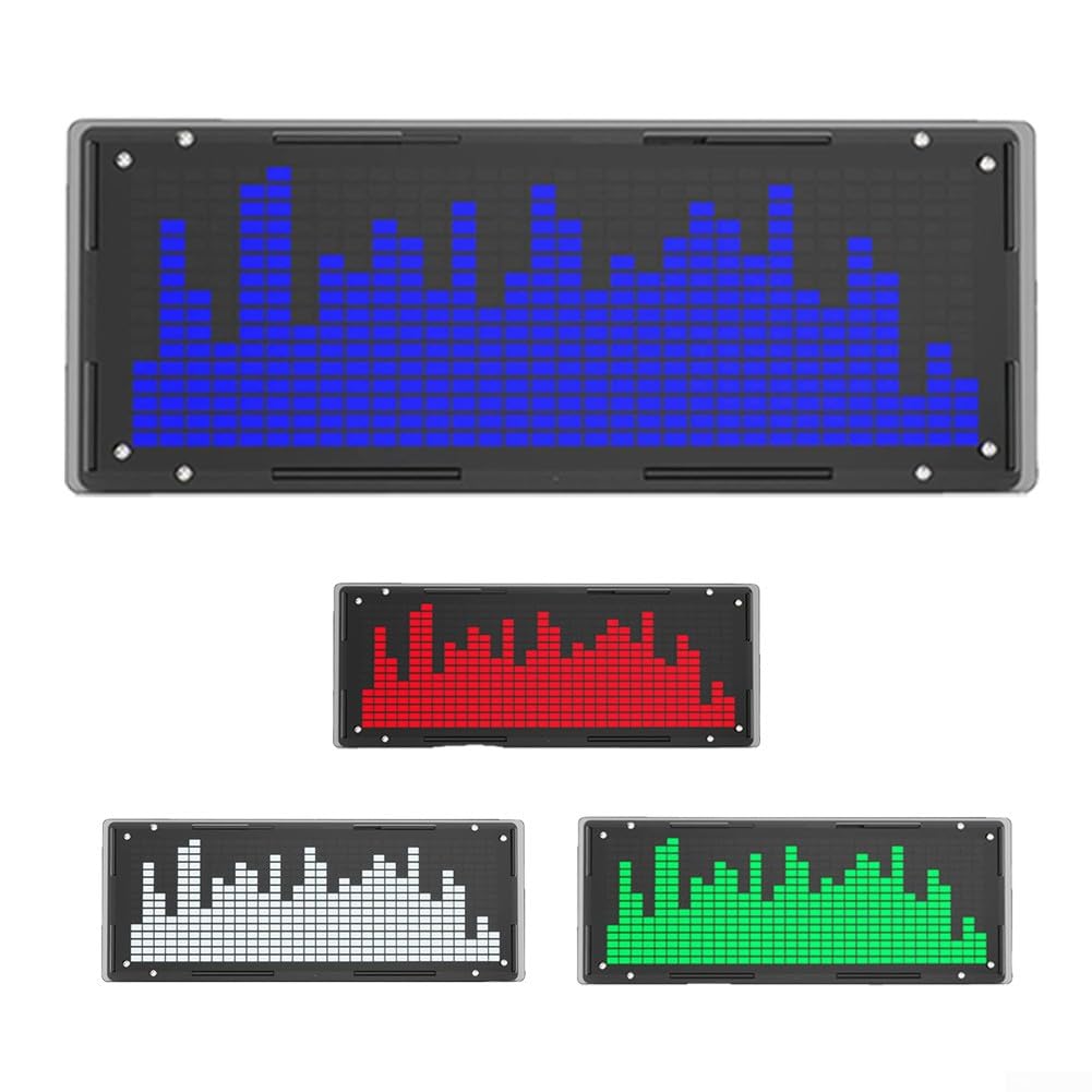 32-Bit Stereo LED Music Spectrum Analyzer & VU Meter - Real-Time Audio Visualizer for DJ, Home Theater, and Party Lighting - White
