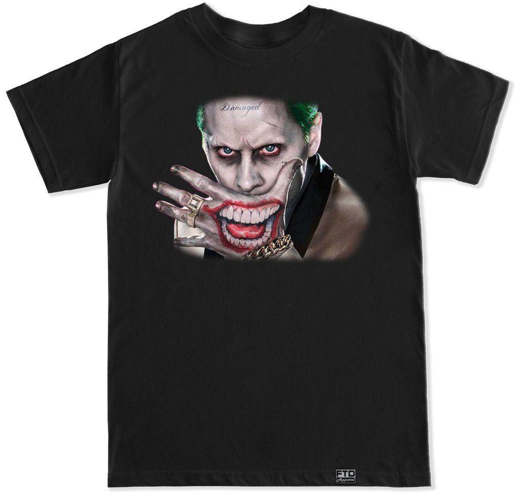 FTD Apparel Men's Joker Smile Graphic T-Shirt - Cool Batman Movie Inspired Tee for Casual Wear, Cosplay & Halloween Costumes