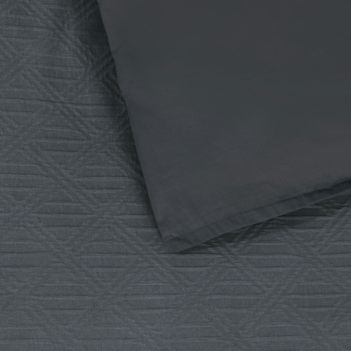 Bianca Hallston Charcoal Pre-Washed Cotton Quilt Cover Set - Queen Size Bedding, Soft & Breathable Duvet Cover for Cozy Bedroom Decor