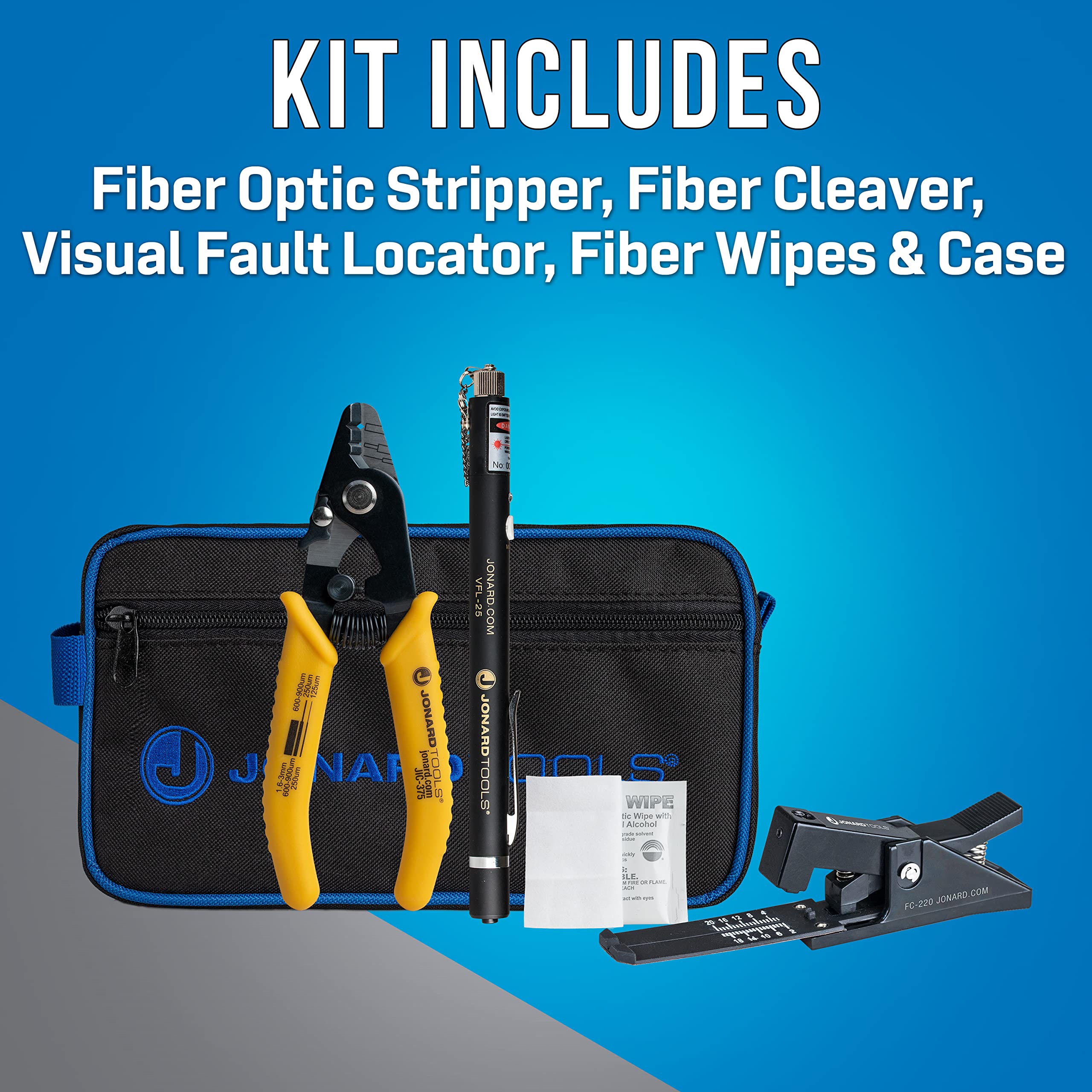 Jonard Tools TK-183 Fiber Optic Connector Cleaning Kit - Professional LC/SC/ST Connector Cleaner with Brushes & Swabs - Perfect for Network Maintenance & Telecom Installations