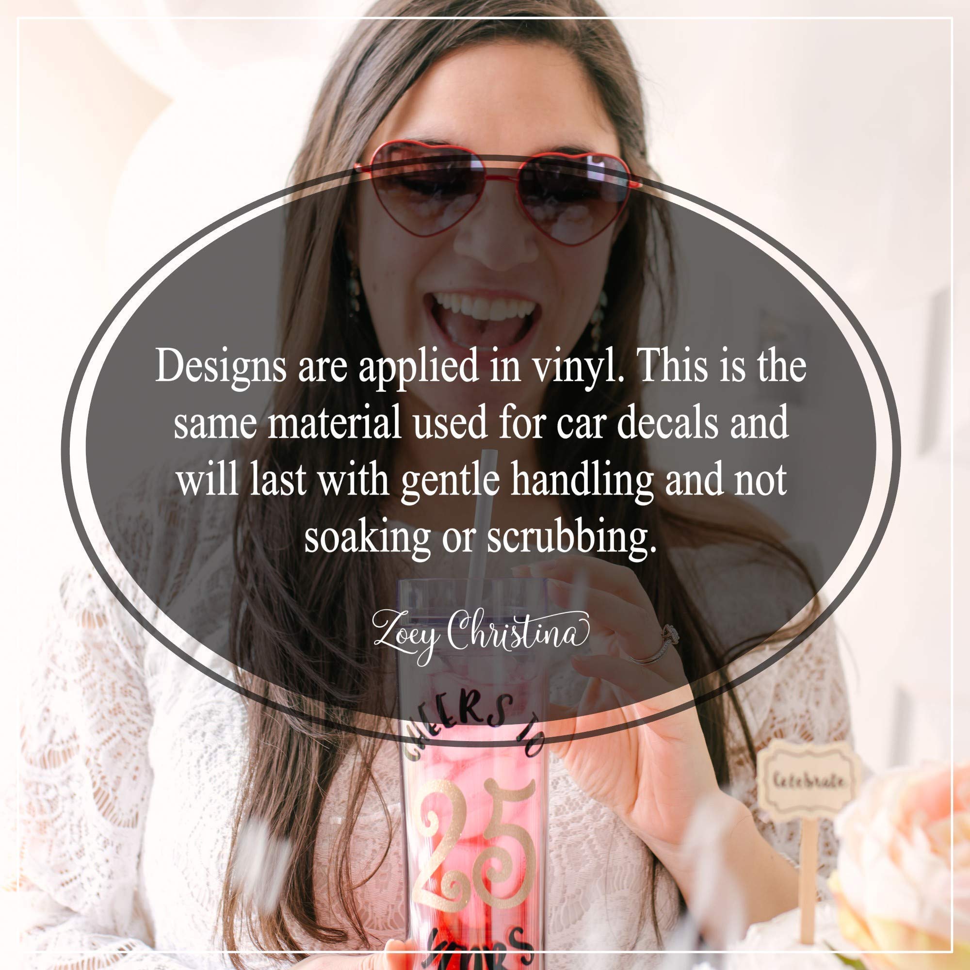 25th Birthday Gifts for Women - Elegant Stemless Wine Glass with 'Twenty Five and Fabulous' Design - Perfect for Birthday Celebrations, Girls Night Out, and Anniversary Gifts (0082 E)