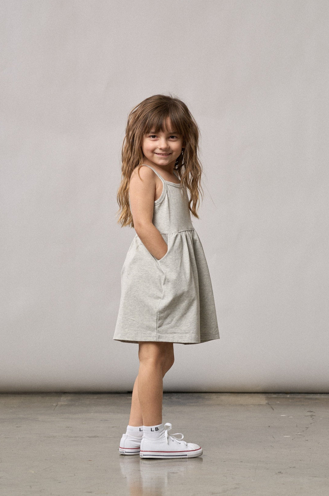 Women's Light Heather Grey Jersey Tank Dress - Casual Summer Wear for Beach, Outings & Everyday Comfort