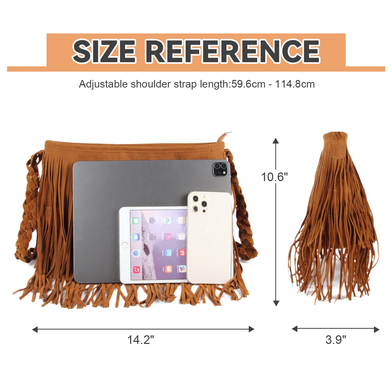 Stylish Faux Suede Fringe Crossbody Bag for Women - Western Boho Shoulder Purse with Adjustable Strap | Perfect for Music Festivals, Travel & Everyday Use