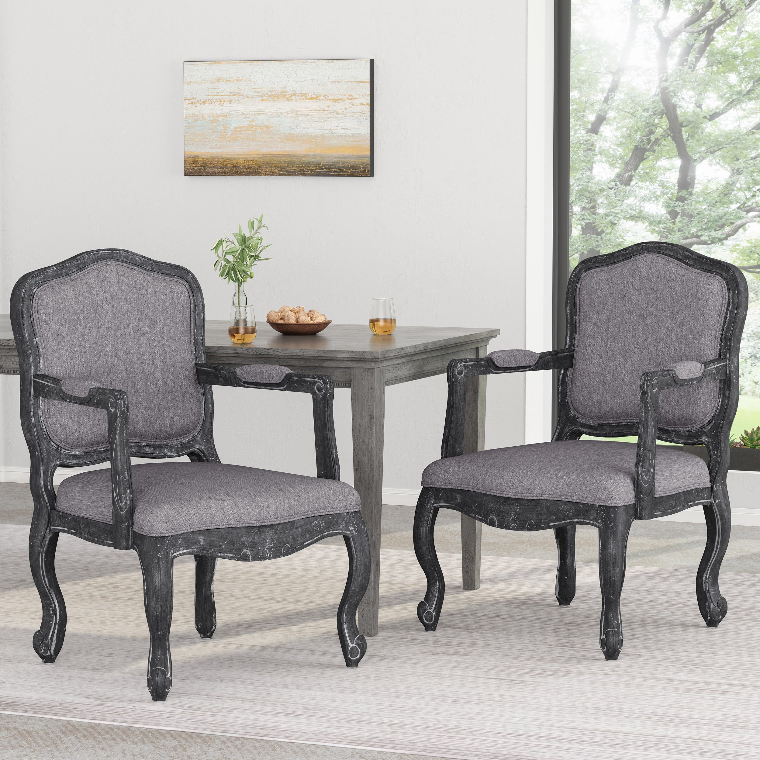 Modern Dining Chairs Set of 2 - Comfortable Kitchen Chairs with Padded Seat - Perfect for Dining Room, Breakfast Nook, and Small Space Decor