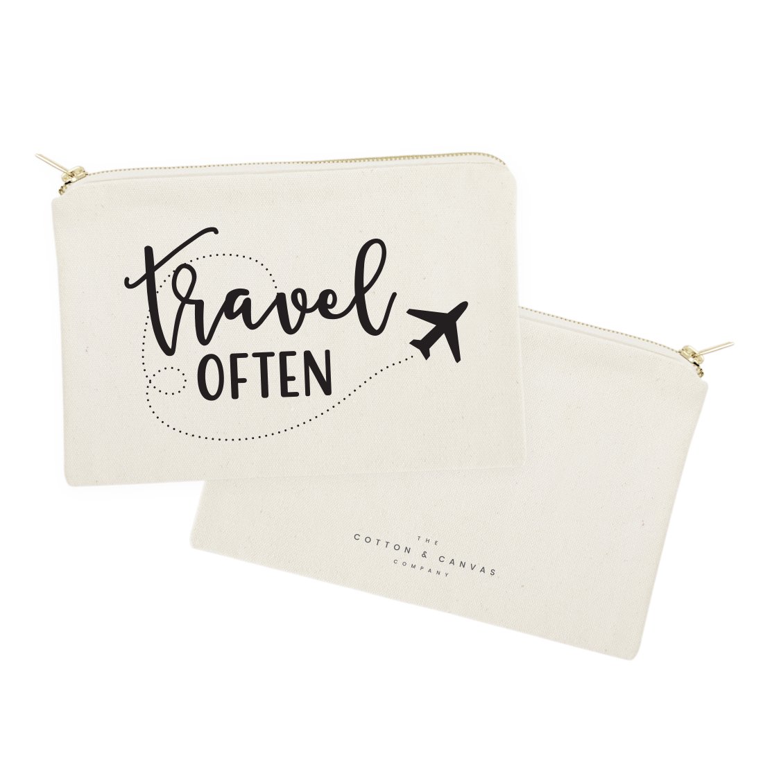 Premium Cotton & Canvas Travel Cosmetic Bag - Waterproof Makeup Pouch for Women | Perfect for Airplane Carry-on, Gym Essentials & Weekend Getaways
