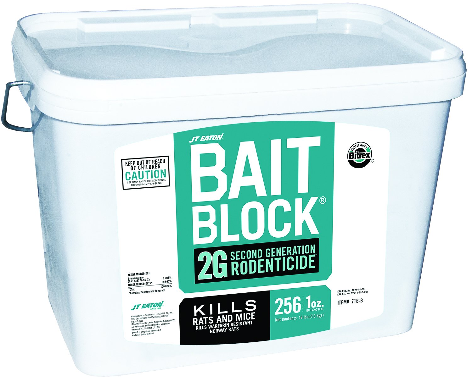 Bromadiolone Rodenticide Blocks - 17.3 lb Professional Rat & Mouse Killer for Home, Farm & Warehouse Pest Control