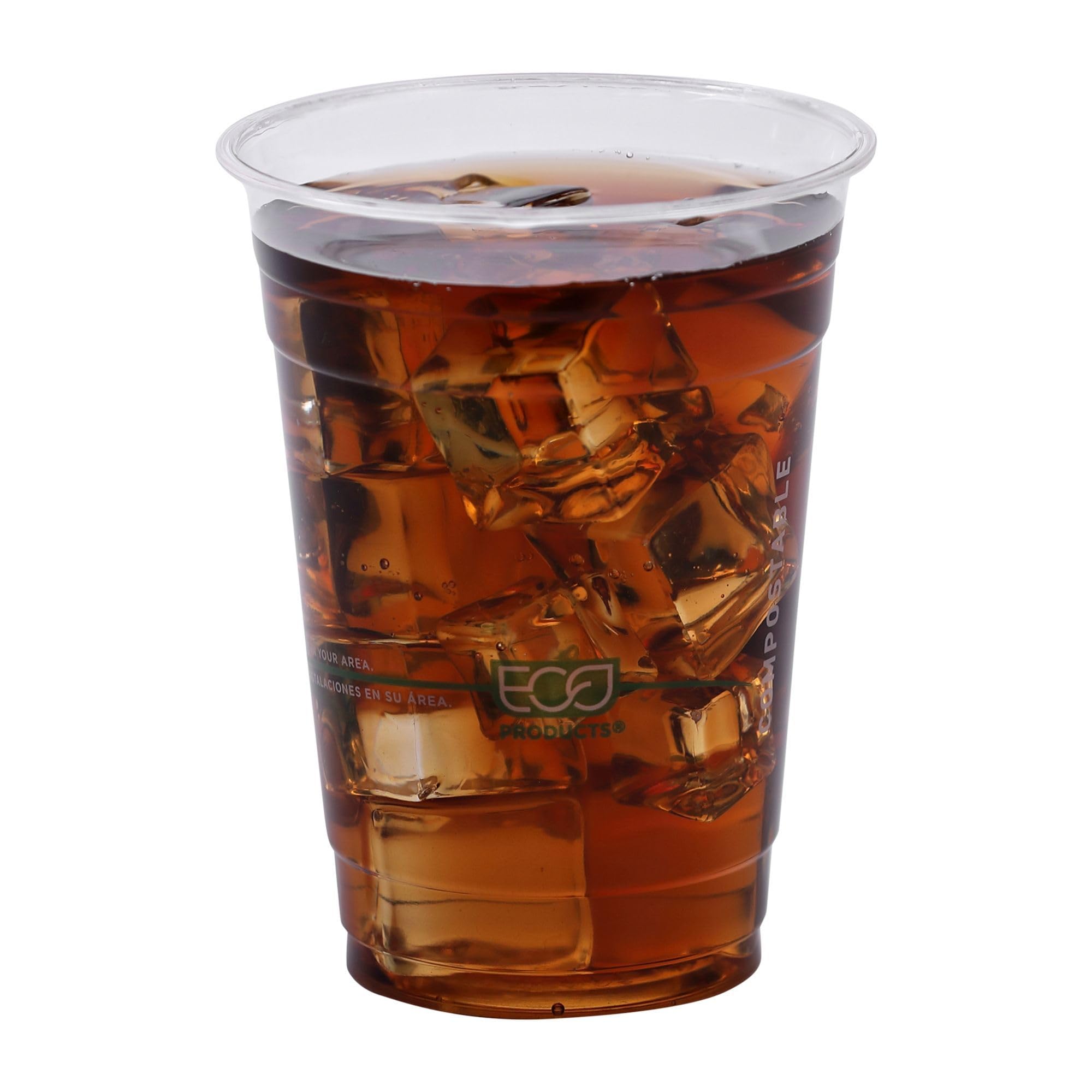 ECO PRODUCTS GreenStripe Clear Compostable 16oz PLA Plastic Cups - 1000 Count | Plant-Based Disposable Cold Drink Cups for Parties, Picnics & Events | BPI Certified & ASTM Compliant Eco-Friendly Compostable Cups | Perfect for Iced Coffee, Smoothies, Juices & Snacks