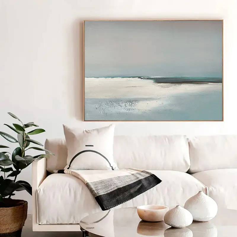 Ocean and Sky Painting #OS 008 - Handmade Canvas Wall Art for Home & Office Decor - Perfect for Living Room, Bedroom or Office Wall Decor