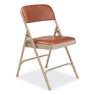NPS Folding Chairs with Vinyl Seat - Set of 4 Heavy Duty Portable Chairs for Outdoor Events, Camping, Picnics & Home Use