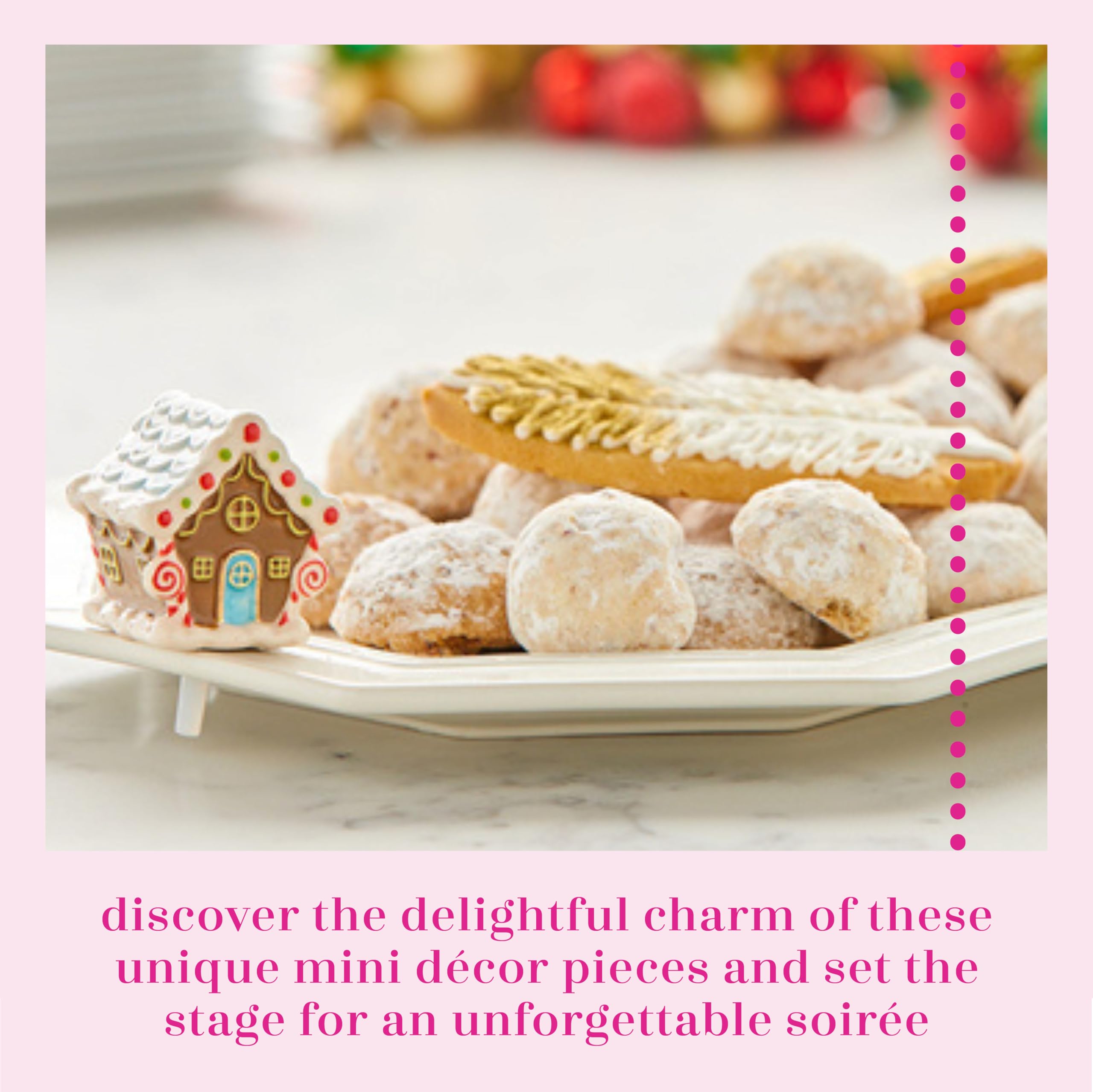 Hand-Painted Ceramic Gingerbread House Christmas Decor - Nora Fleming Candyland Lane Winter Miniature for Home & Office - Perfect for Holiday Tablescapes, Mantel Displays & Gift Giving