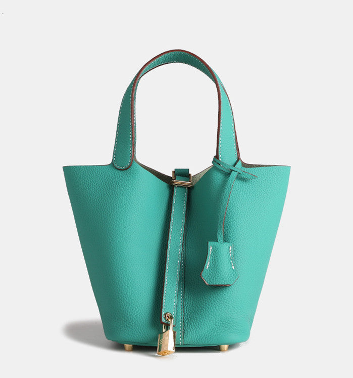 Stylish Genuine Leather Bucket Bag for Women - Trendy Crossbody Shoulder Handbag - Perfect for Work, Travel & Everyday Use
