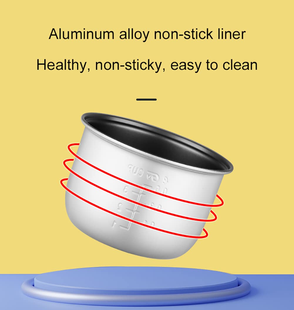 1.8L Mini Rice Cooker & Electric Lunch Box - Portable Non-Stick Pot with Keep Warm Function - Perfect for 1-3 People - 220V Blue - Ideal for Dorm, Office & Small Kitchen Cooking
