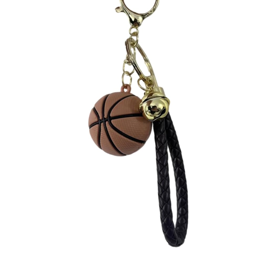 Ldabrye Basketball Keychain - Brown Sports Charm Keyring for Purse, Bag, Backpack & Handbag | Perfect Gift for Basketball Fans & Players