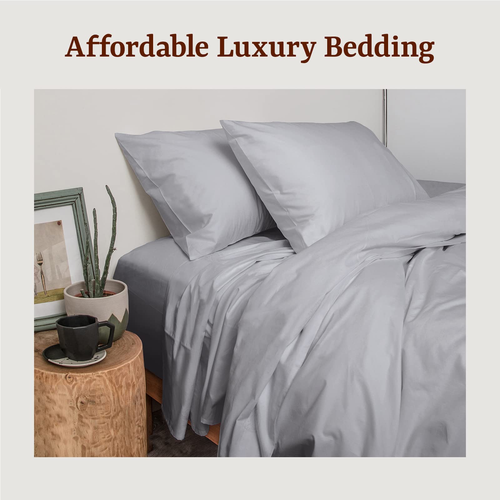 Premium 100% Peruvian Pima Cotton Twin XL Sheet Set - 3 Piece Percale Bedding with 415 Thread Count - Breathable & Cooling Sheets in Slate Color - Perfect for Hot Sleepers & Luxury Bedrooms