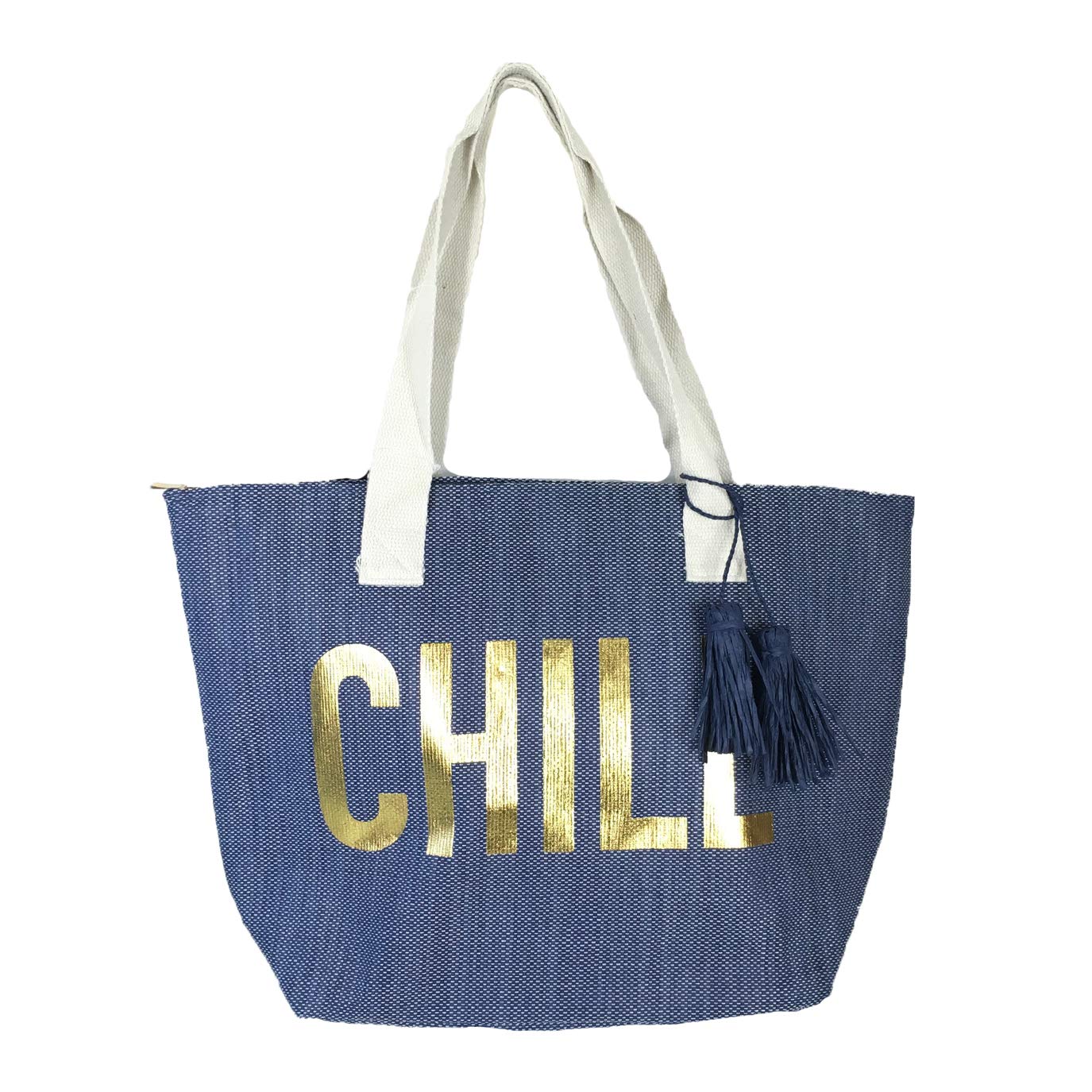 Chill Insulated Cooler Tote Bag - Denim Blue for Beach & Picnic