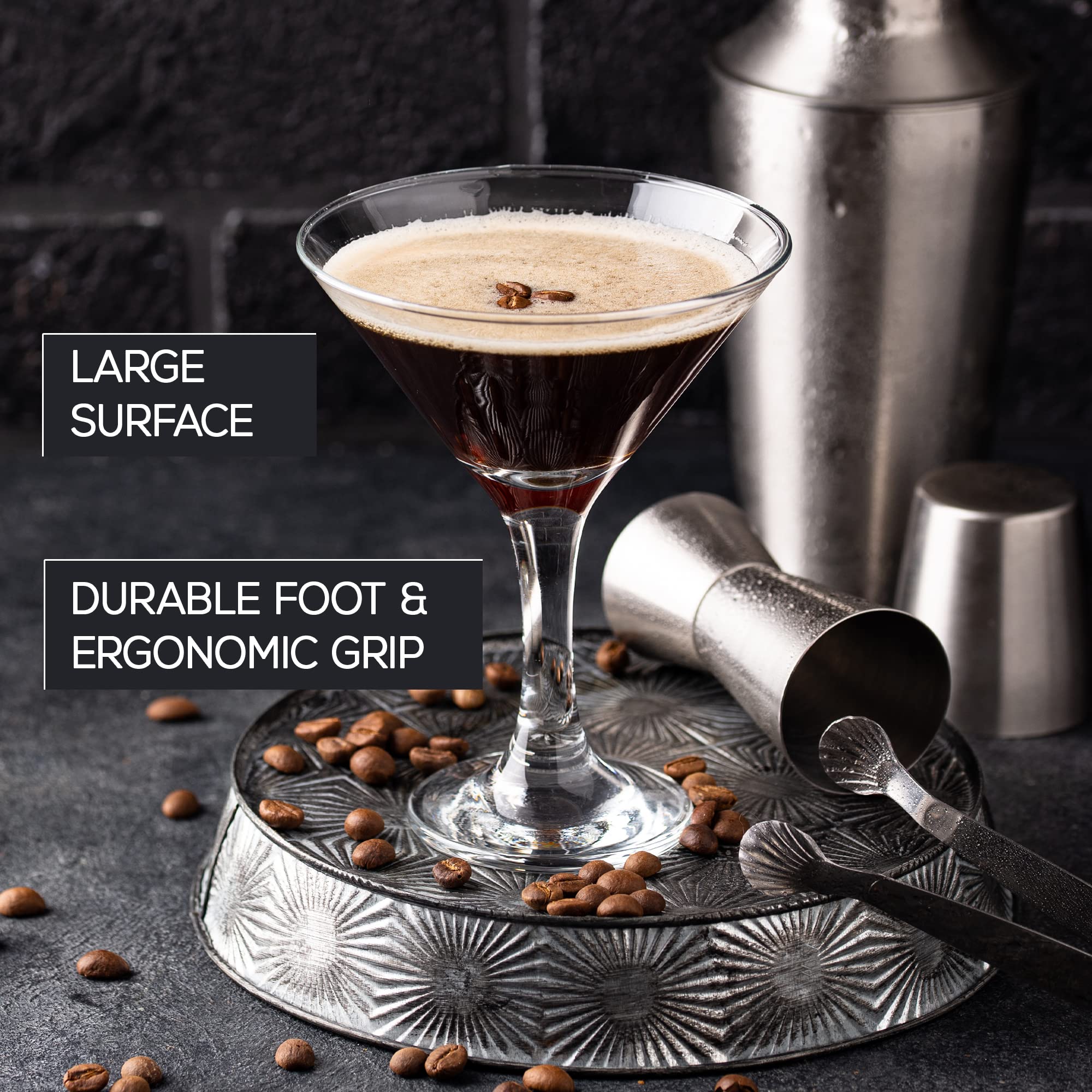 Premium 6-Piece Martini Glass Set - 6oz Classic Cocktail Glasses for Martinis, Cosmopolitans & Margaritas - Elegant Barware for Home Entertaining & Party Hosting
