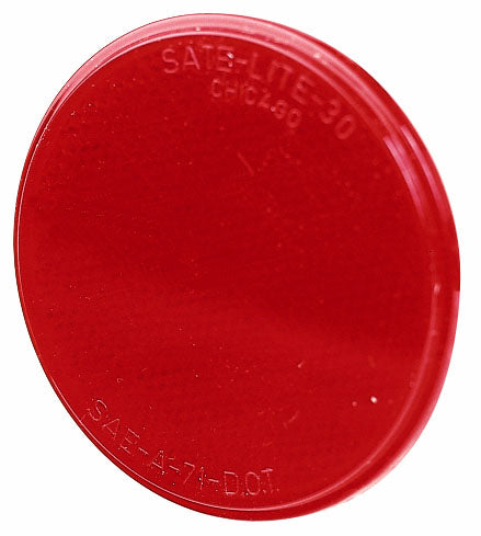 PM B475R Red Round Quick Mount Reflector - High Visibility Safety Reflector for Bicycles, Motorcycles & Trailers - Ideal for Night Riding and Road Safety