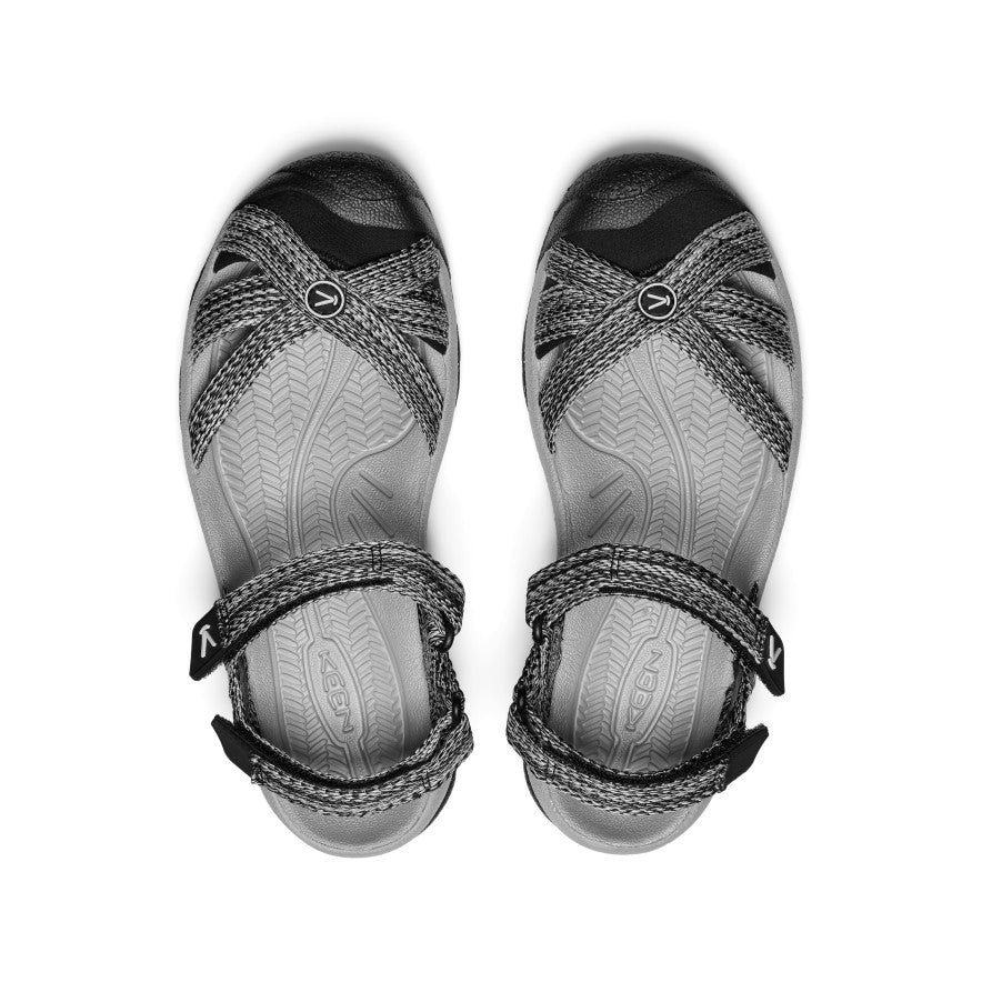 Women's Bali Strap Sandal - Comfortable Alloy/Black Summer Sandals for Beach, Vacation & Casual Outings