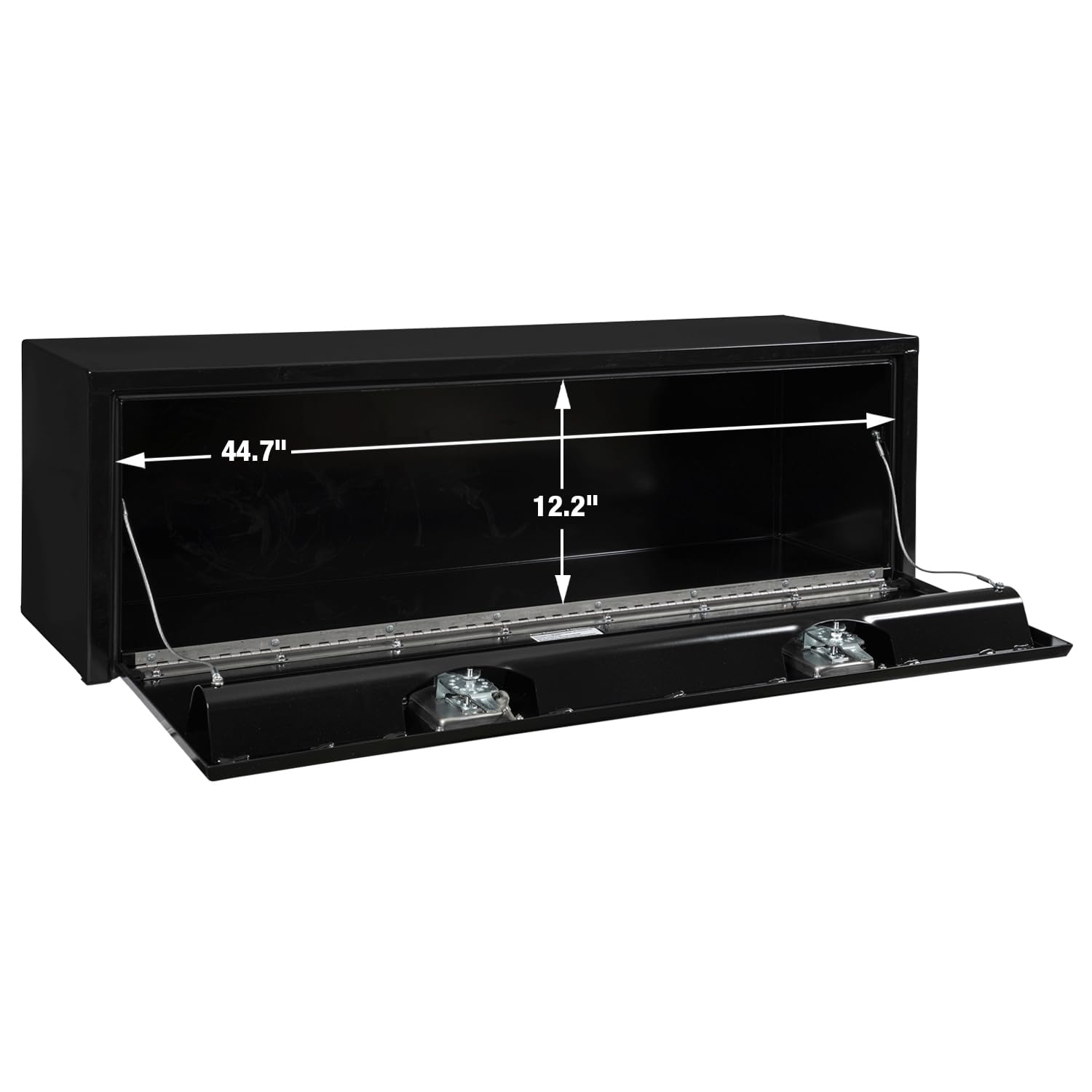Buyers Products 1703328 Black Steel Underbody Truck Tool Box with Lockable T-Handle Latch - 15x13x48 Inch Heavy Duty Storage Chest | Made in USA | Perfect for Truck Bed Organization & Secure Tool Storage