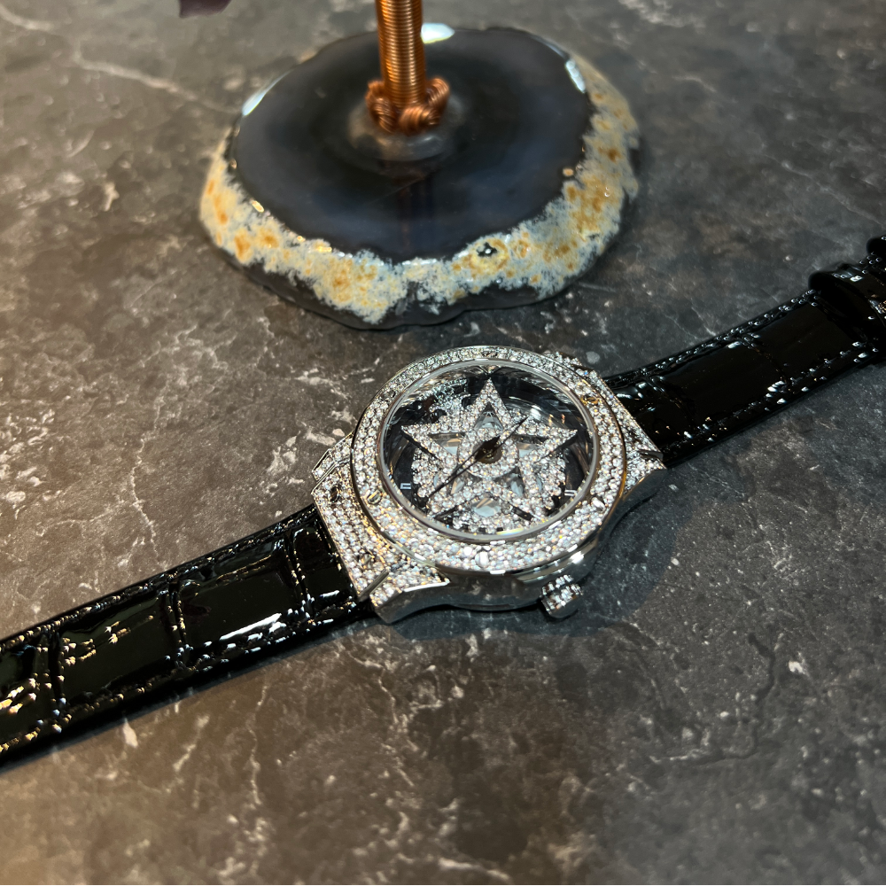 AG Collective Women's Black Leather Strap Watch L 5047 SBK S - Elegant Timepiece for Office, Party & Everyday Wear