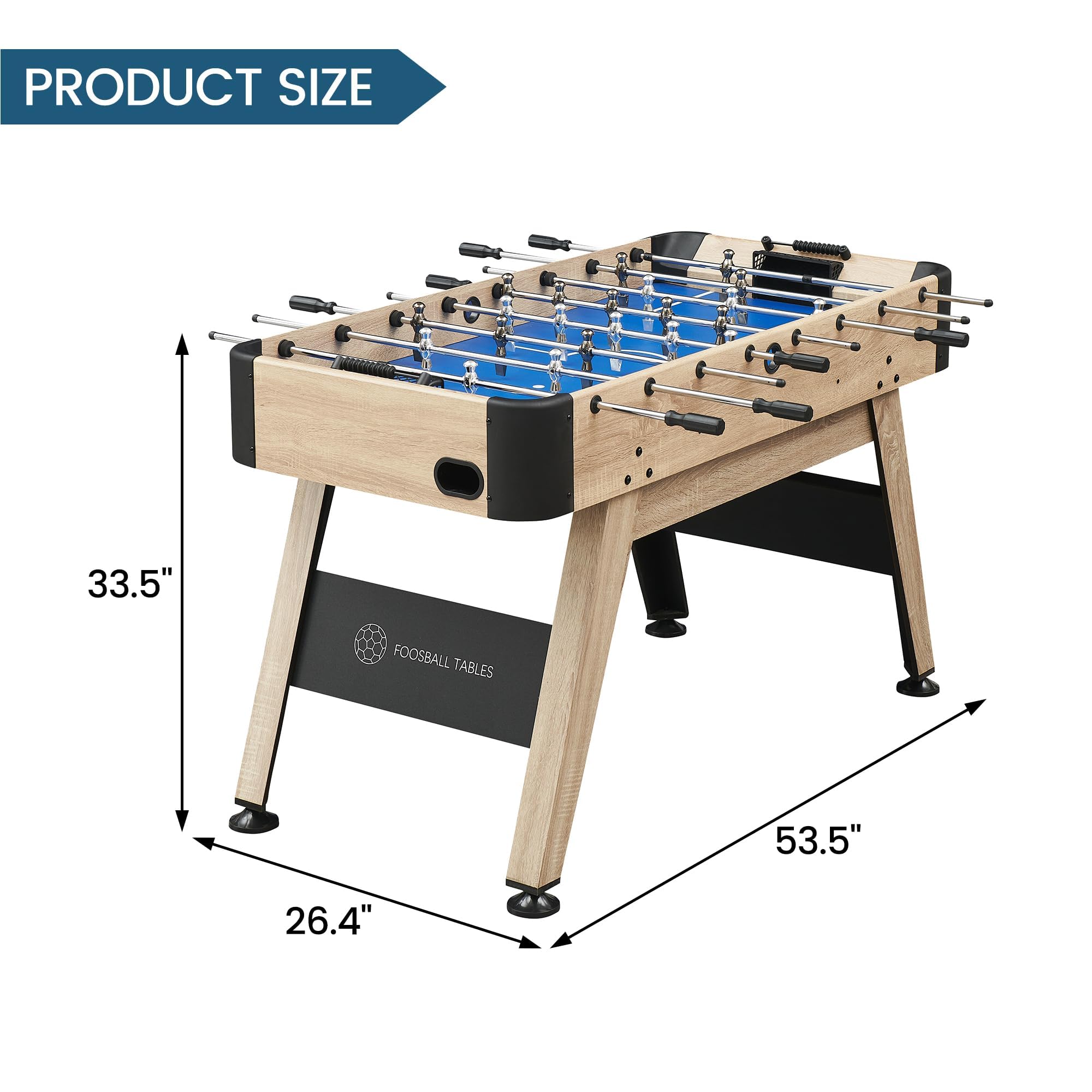 IDEALHOUSE 54 Inch Full Size Foosball Table - Professional Soccer Table Game for Kids & Adults - Indoor Arcade Sports Game for Home, Game Room, Basement - Easy Assembly - Perfect for Family Fun & Parties