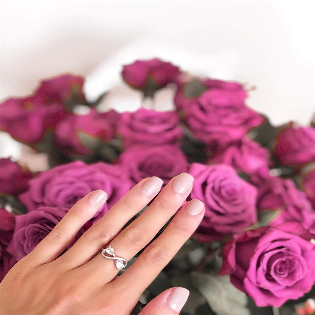 1.2 Carat CZ Infinity Ring for Women - 925 Sterling Silver Two Stone Engagement Ring, Anniversary & Promise Jewelry Gift for Her - Perfect for Weddings, Proposals & Romantic Occasions