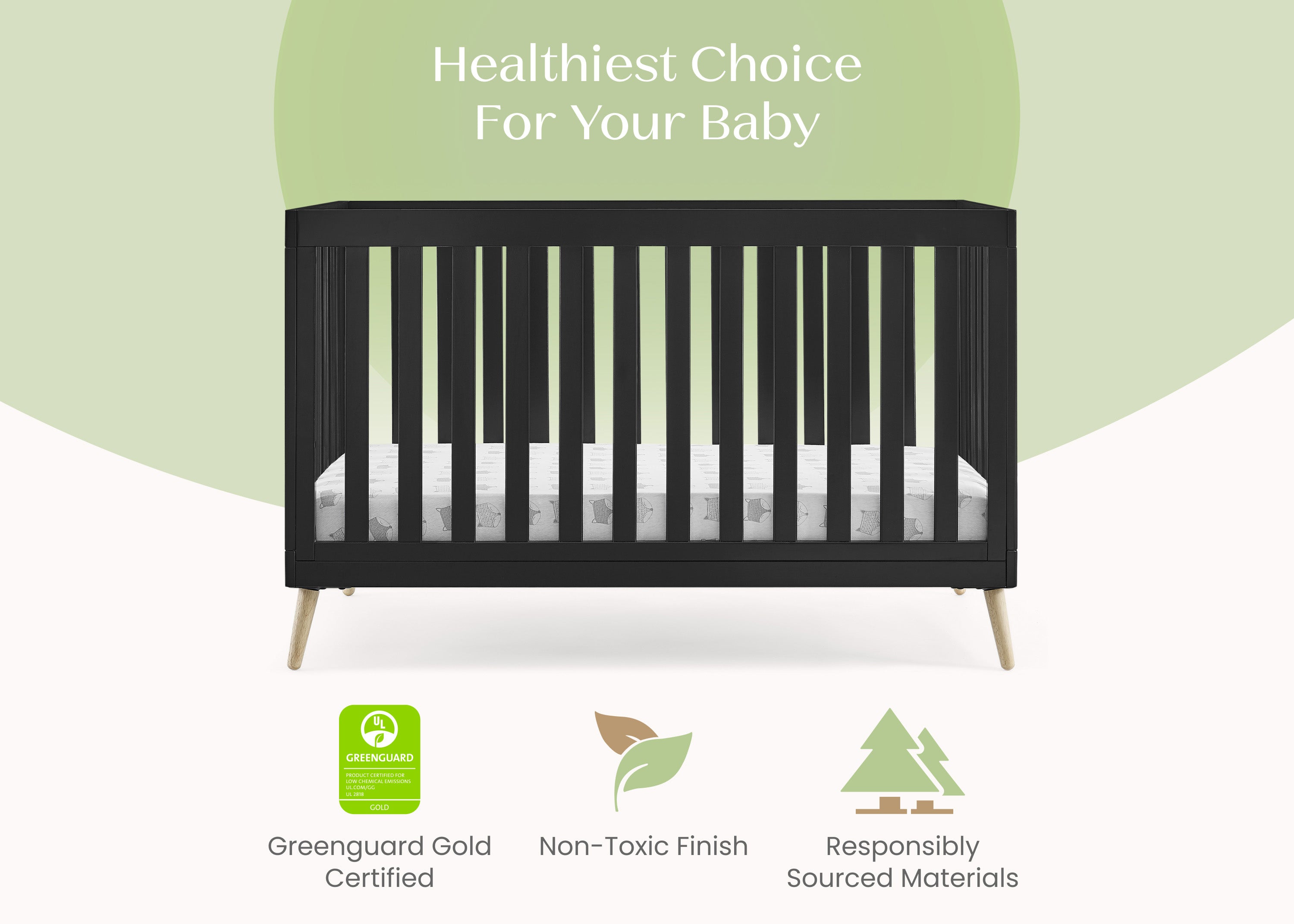 Essex 4-in-1 Convertible Baby Crib - Toddler Bed, Daybed & Full-Size Bed Conversion - Safe Nursery Furniture for Newborns & Kids - Perfect for Bedrooms, Daycare & Guest Rooms