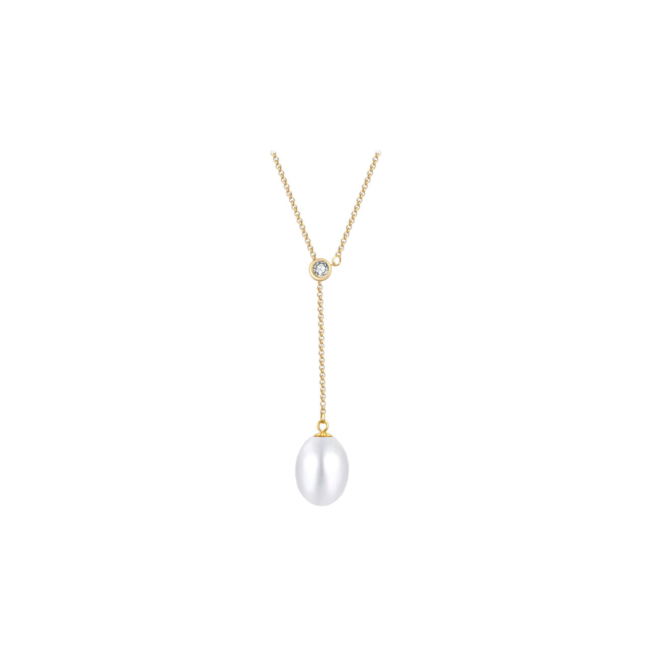18K Solid Gold Pearl Necklace for Women - Elegant Luxury Jewelry Gift for Brides, Anniversaries & Special Occasions | KN00014
