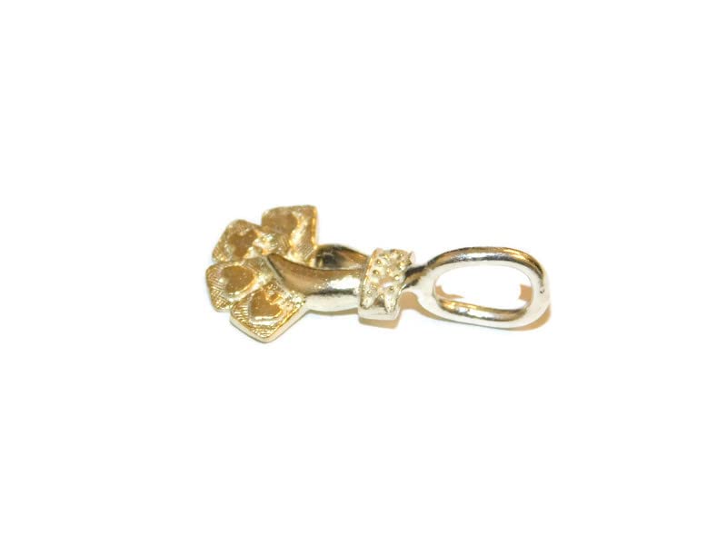 14K Yellow Gold Hand with 4 Cards Charm Pendant - Elegant Jewelry for Poker Lovers, Casino Night & Good Luck Gift