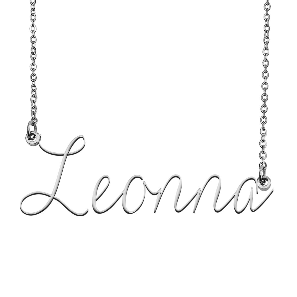 Custom Personalized Leonna Name Necklace - 14K Gold Plated Name Plate Jewelry for Women, Birthday Gift, Anniversary Present | Perfect for Everyday Wear, Special Occasions & Gift Giving