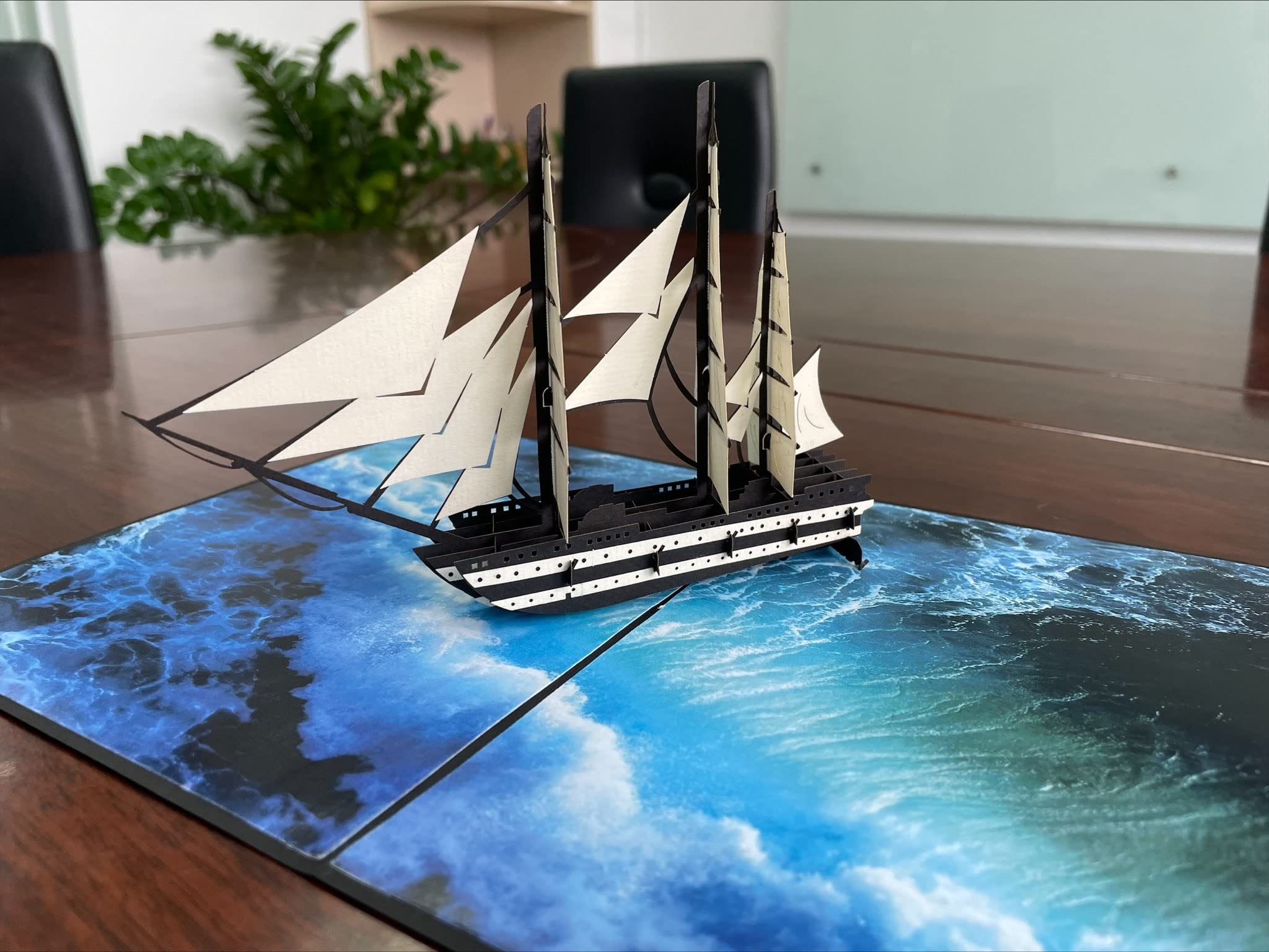 3D Pop Up Greeting Card for Father's Day, Retirement, Birthday - Perfect Gift for Dad, Husband, Brother, Son, Grandpa & Male Colleagues | Amerigo Ship Design | Ideal for Special Occasions & Keepsake Memories