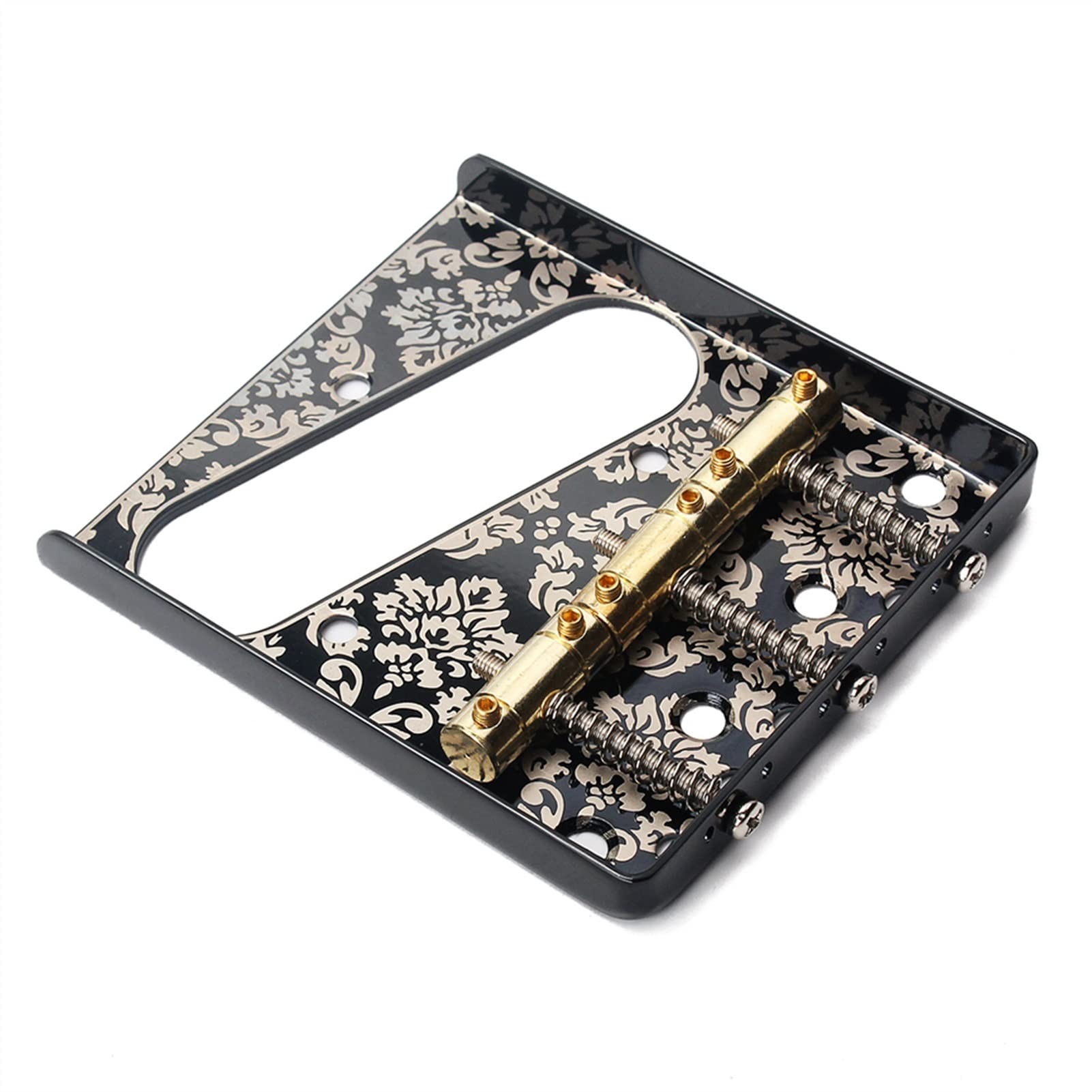6-Piece Black Electric Guitar Bridge Saddles Ashtray Tailpiece Replacement Set - Perfect for DIY Guitar Repair & Upgrades