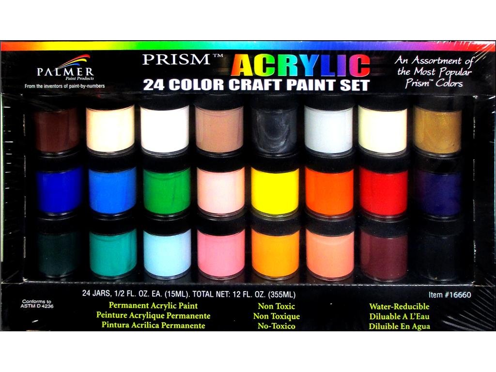 Palmer Prism 24-Color Acrylic Paint Set - 1/2oz Jars (24ct) - Perfect for Artists, DIY Crafts & Home Decor Projects