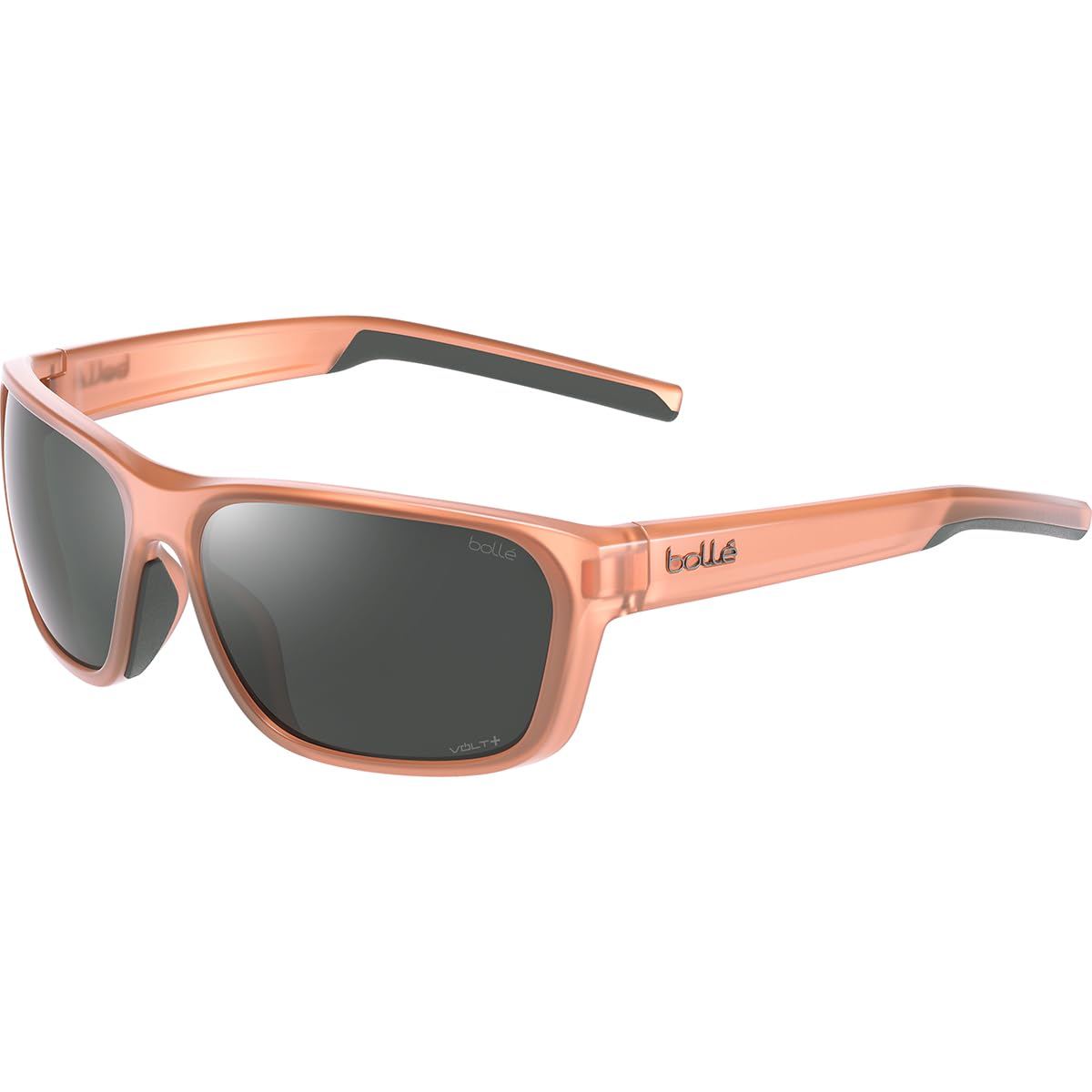 Bollé Strix Polarized Rectangular Sunglasses for Men & Women - Peach Matte Frame, Small Size UV Protection - Perfect for Driving, Running & Outdoor Activities