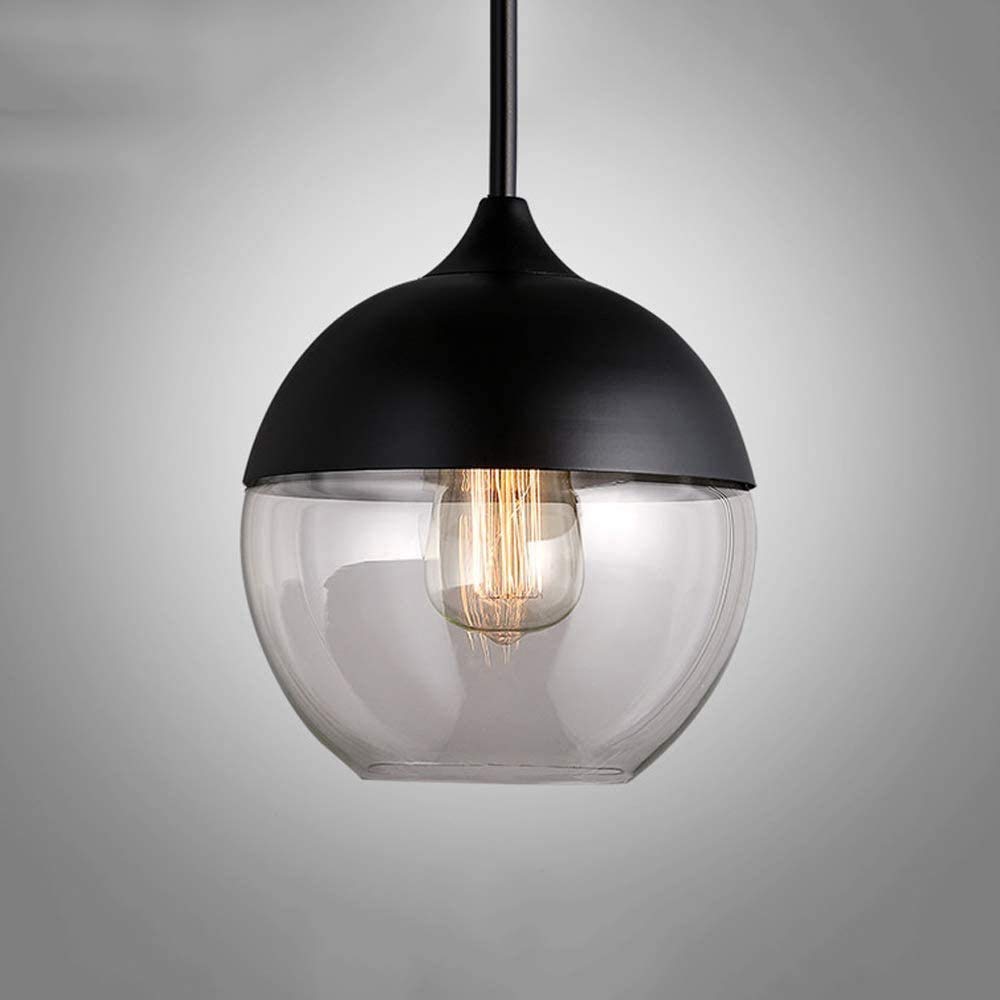 Modern Geometric Glass Pendant Light Fixture - Adjustable Hanging LED Chandelier with E26/E27 Base for Kitchen Island, Dining Room & Living Room - Nordic Style Suspension Lamp for Home & Shop Decor