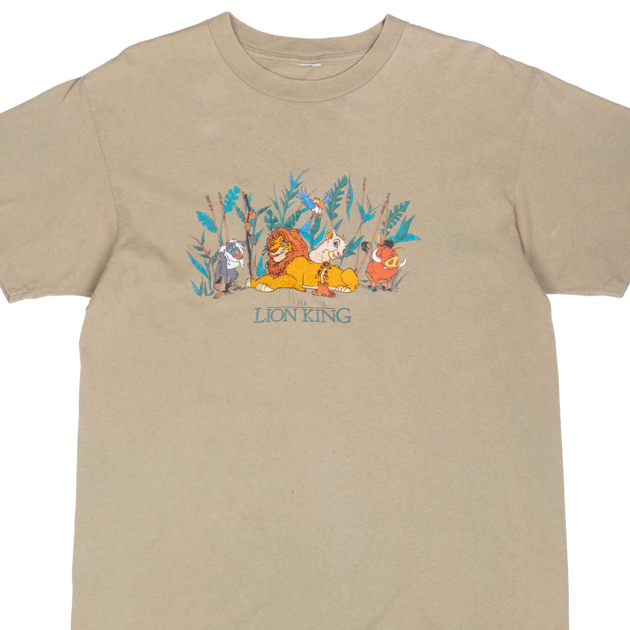 Vintage Disney The Lion King Embroidered T-Shirt 1990s Large Size - Classic Cartoon Movie Tee for Men & Women - Perfect for Cosplay, Disney Fans, and Retro Fashion Lovers