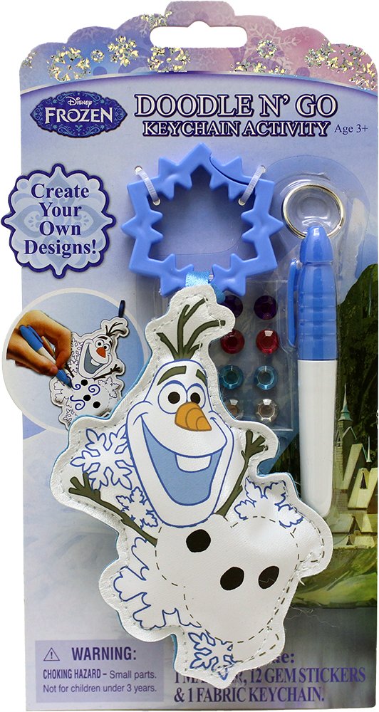 Frozen Olaf Doodle N' Go Keychain Playset - Disney Drawing Toy for Kids | Portable Travel Activity Set for Road Trips & Airplane Entertainment