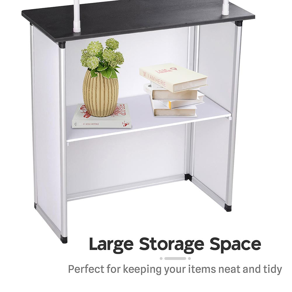 TheLAShop Portable Promotional Demo Counter - Lightweight Folding Trade Show Display Stand with Custom Logo Printing for Retail Stores, Exhibitions & Business Events