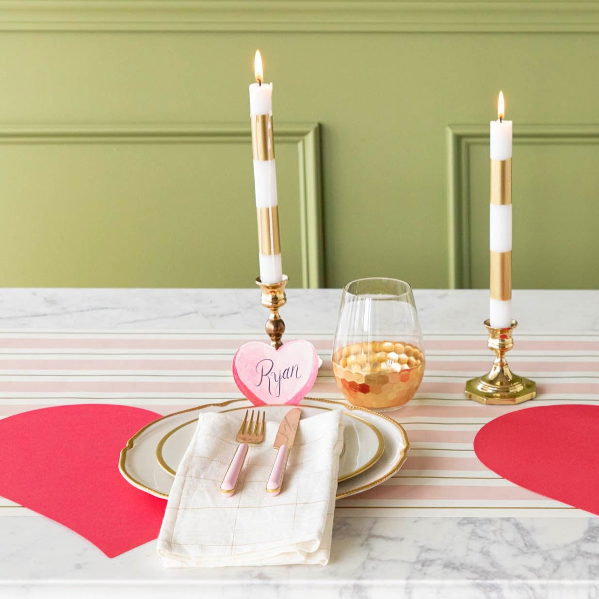 Red Heart Shaped Placemats for Dining Table - Decorative Die Cut Table Mats for Valentine's Day, Anniversary & Romantic Dinner Decor