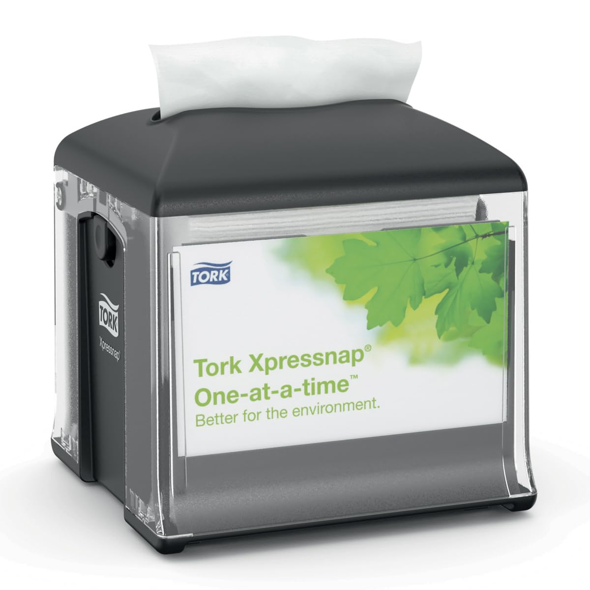Tork 272808 Xpressnap Black Napkin Dispenser - Heavy Duty Tabletop Napkin Holder for Restaurants, Cafes & Offices | Perfect for Countertops, Break Rooms & Food Service Areas