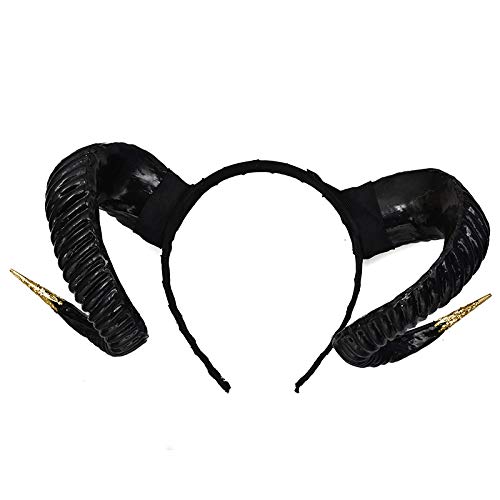 1Pcs Halloween Sheep Horn Headband - Cute Animal Costume Accessory for Halloween Party, Cosplay, Photo Props & Dress Up - Perfect for Kids & Adults Costumes, Themed Events & TikTok Videos
