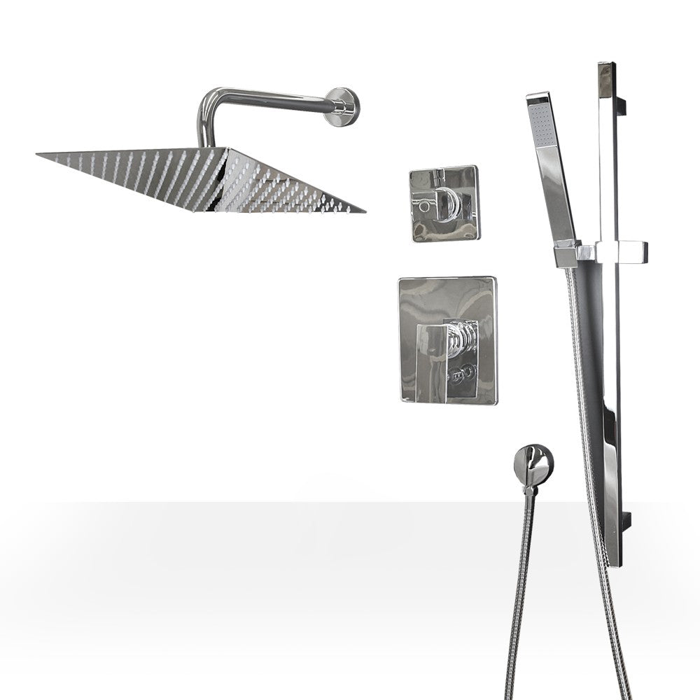Premium Custom Shower Set - 8-Piece Luxury Bathroom Accessories with Adjustable Rainfall Showerhead, Brushed Nickel Finish - Perfect for Spa-Like Experience at Home, Hotel Style Upgrade, Wedding Gift Idea