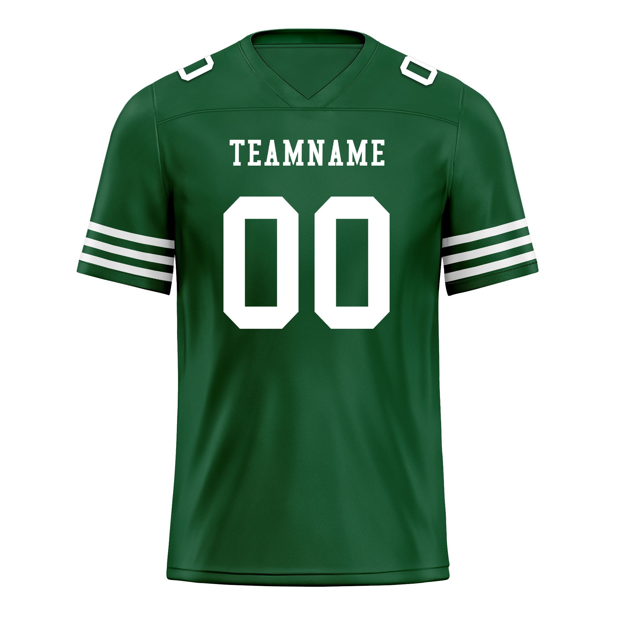 Custom Green & White Striped Sleeves Personalized Authentic Football Jersey - FBJ02 D06036 - Perfect for Game Day, Team Sports & Fan Apparel