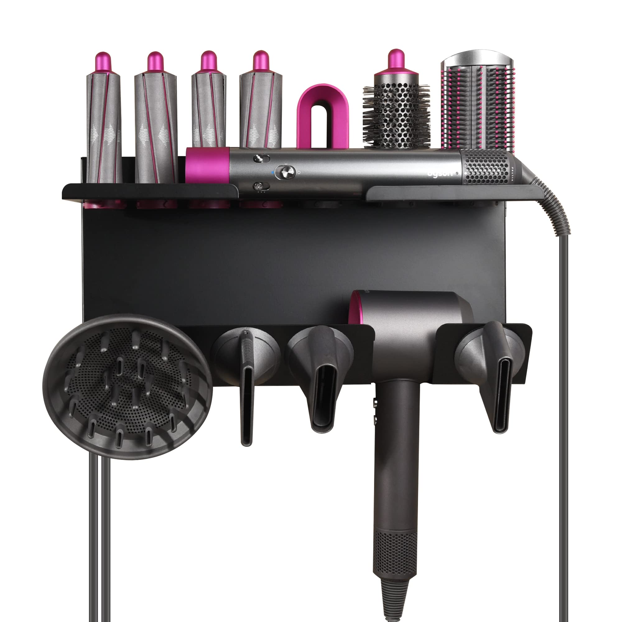 **Magnetic Hair Dryer Holder for Dyson Airwrap & Diffuser – Wall Mount Organizer with Screw/Adhesive, Non-Slip Stand for Dyson Nozzle & Curling Iron Accessories – Perfect for Bathroom, Salon & Travel Storage**