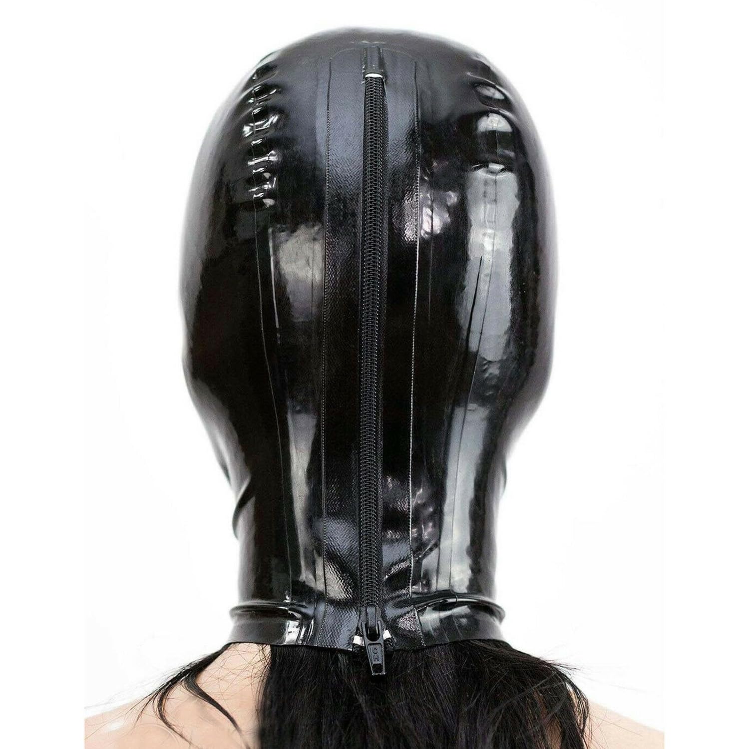 100% Latex Full Face BDSM Mask with Zipper - Sexy SM Mask for Cosplay, Fetish Parties & Role Play - Perfect for Halloween, Adult Play & BDSM Scenes
