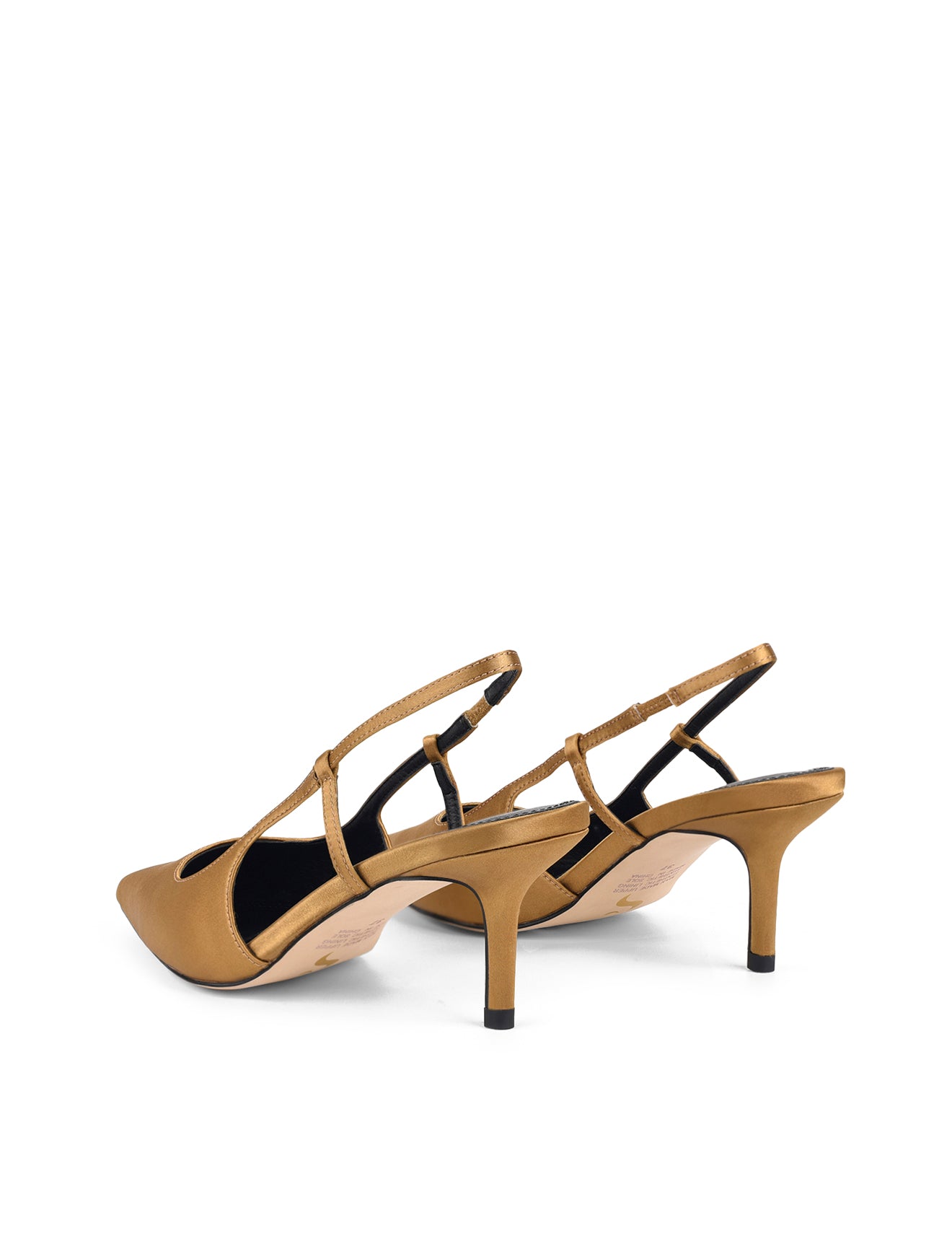 Yohana Women's Heeled Slingback Sandals - Bronze Satin Dress Shoes for Weddings, Parties & Evening Events