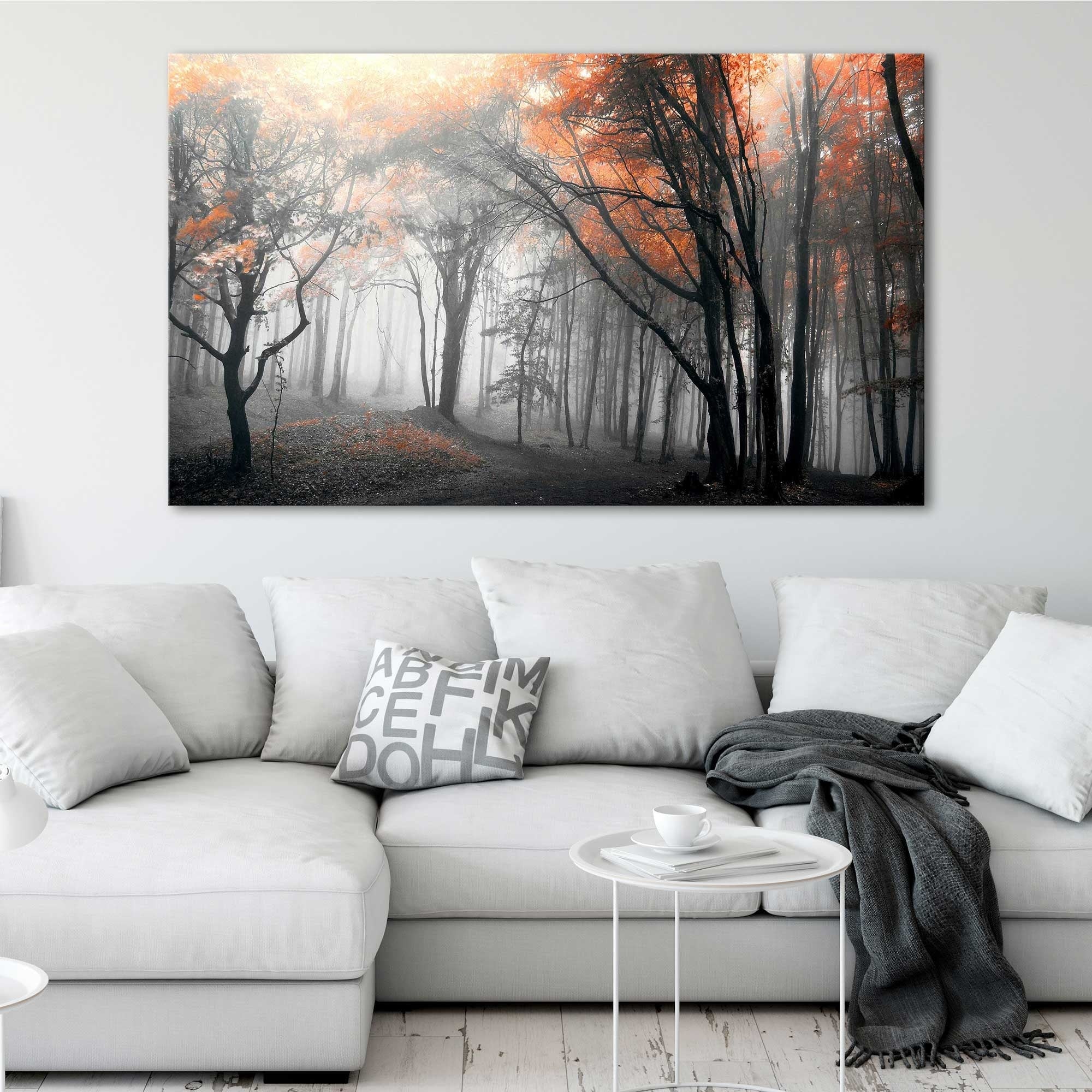 Autumn Woods Landscape Canvas Print by PhotoINC Studio - Perfect for Living Room, Bedroom & Office Wall Decor