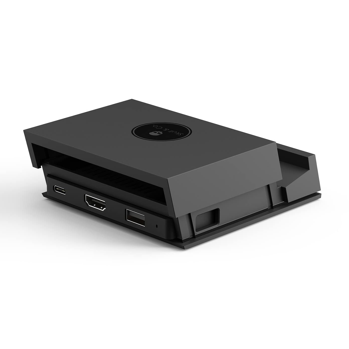 Skull & Co. Jumpgate Portable Dock with Detachable USB Hub & HDMI Adapter - Compatible with Nintendo Switch, Switch OLED, Smartphones & MacBook - Black | Perfect for Gaming on TV, Travel & Multi-Device Charging